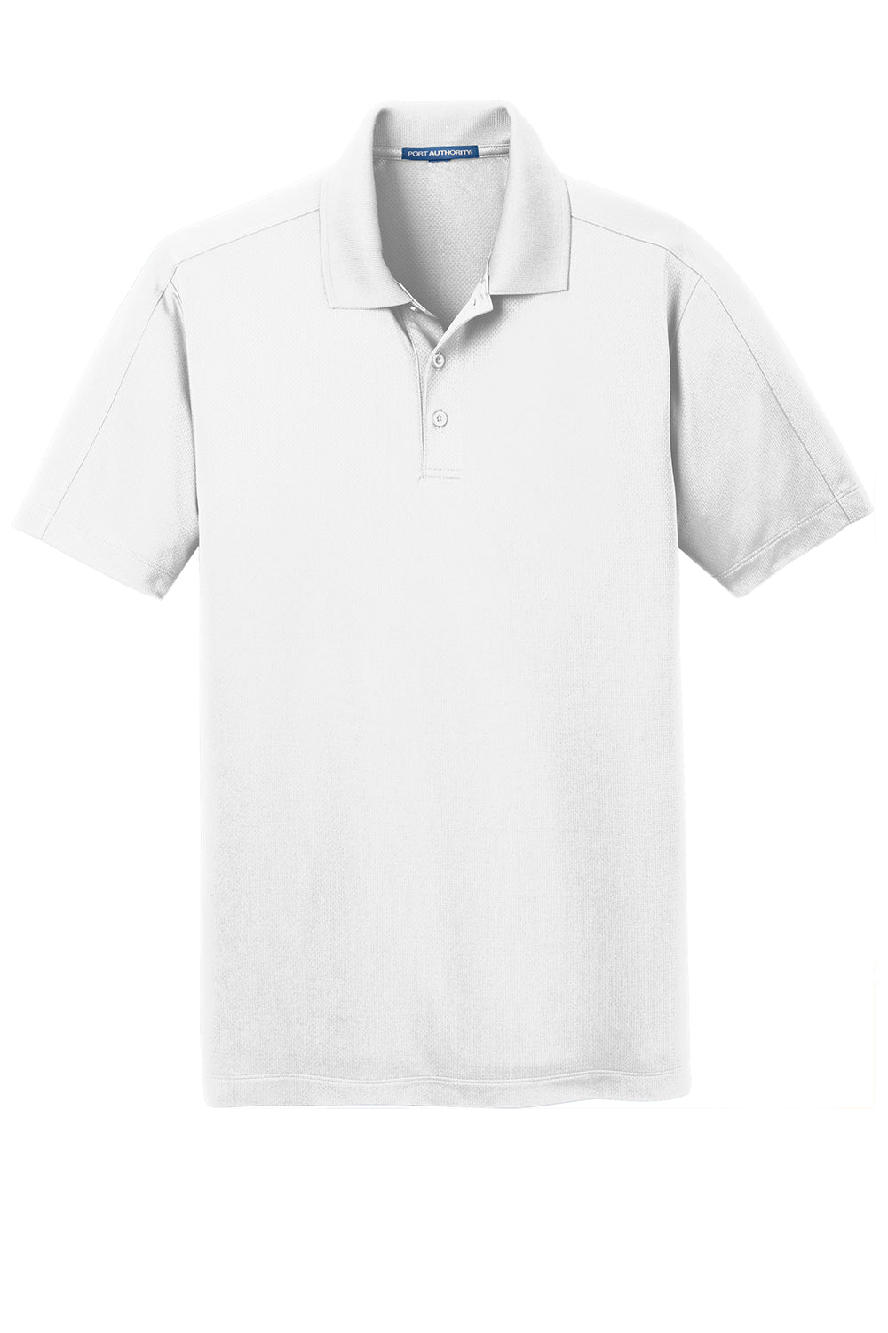 Port Authority K569 Mens Moisture Wicking Short Sleeve Polo Shirt White Flat Front