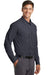 Port Authority K570 Mens Dimension Moisture Wicking Long Sleeve Button Down Shirt w/ Pocket Battleship Grey Model 3q