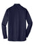 Port Authority K570 Mens Dimension Moisture Wicking Long Sleeve Button Down Shirt w/ Pocket Dark Navy Blue Flat Back