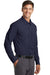 Port Authority K570 Mens Dimension Moisture Wicking Long Sleeve Button Down Shirt w/ Pocket Dark Navy Blue Model 3q