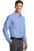 Port Authority K570 Mens Dimension Moisture Wicking Long Sleeve Button Down Shirt w/ Pocket Dress Shirt Blue Model 3q