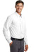 Port Authority K570 Mens Dimension Moisture Wicking Long Sleeve Button Down Shirt w/ Pocket White Model 3q