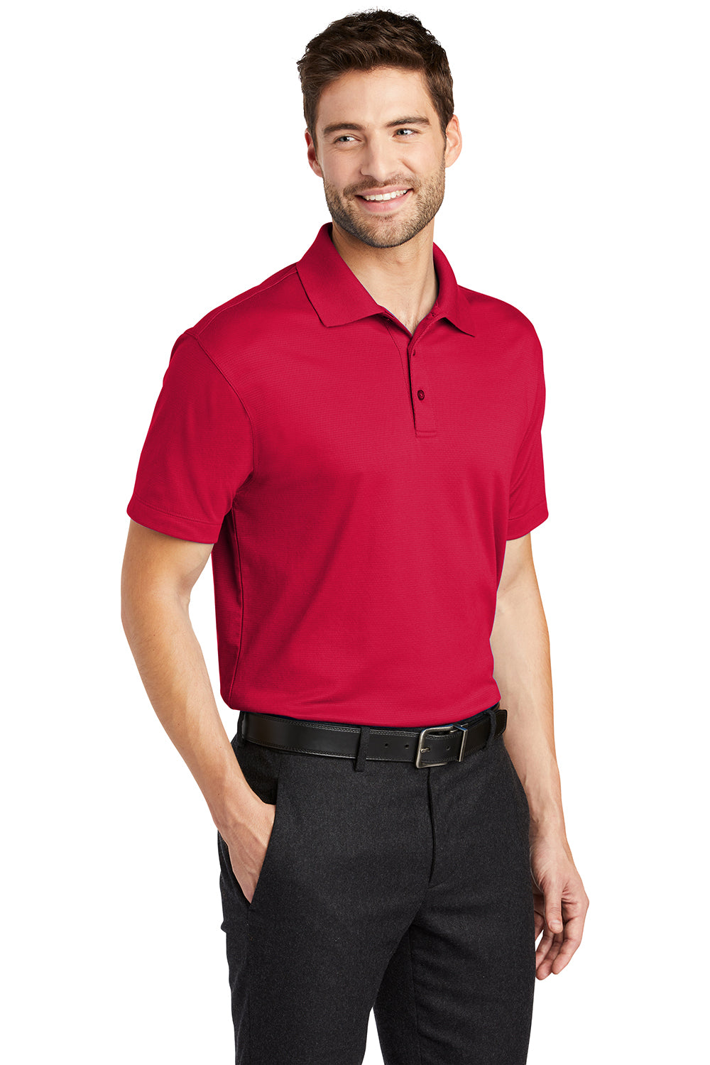 Port Authority K573 Mens Rapid Dry Moisture Wicking Short Sleeve Polo Shirt Engine Red Model 3q