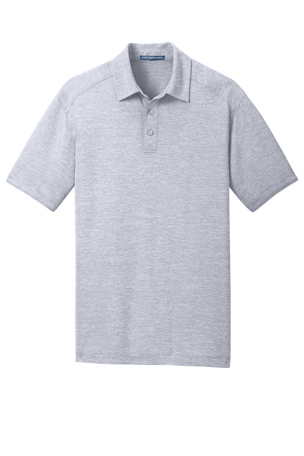 Port Authority K574 Mens Digi Heather Performance Moisture Wicking Short Sleeve Polo Shirt Light Grey Flat Front