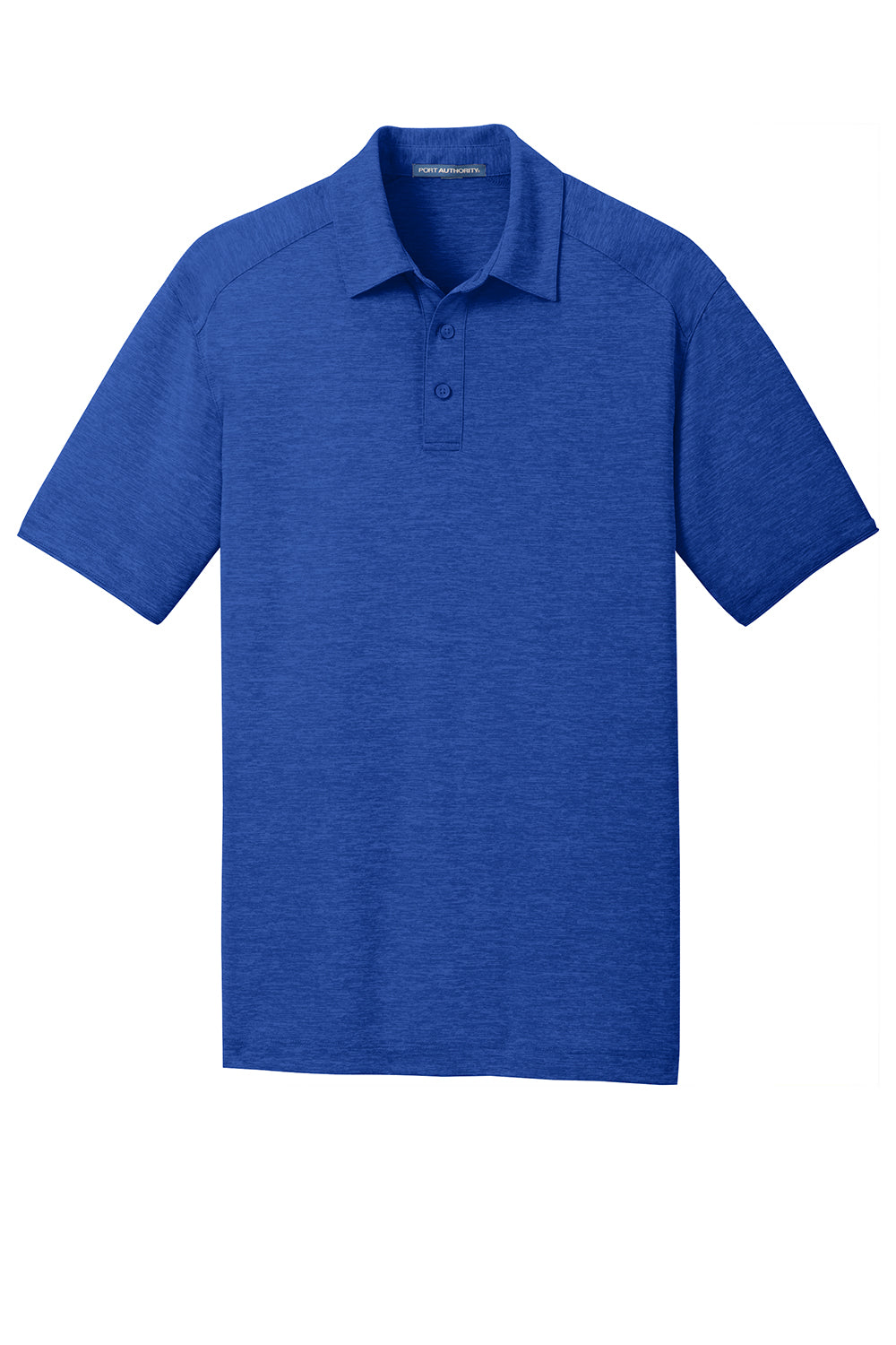 Port Authority K574 Mens Digi Heather Performance Moisture Wicking Short Sleeve Polo Shirt True Royal Blue Flat Front