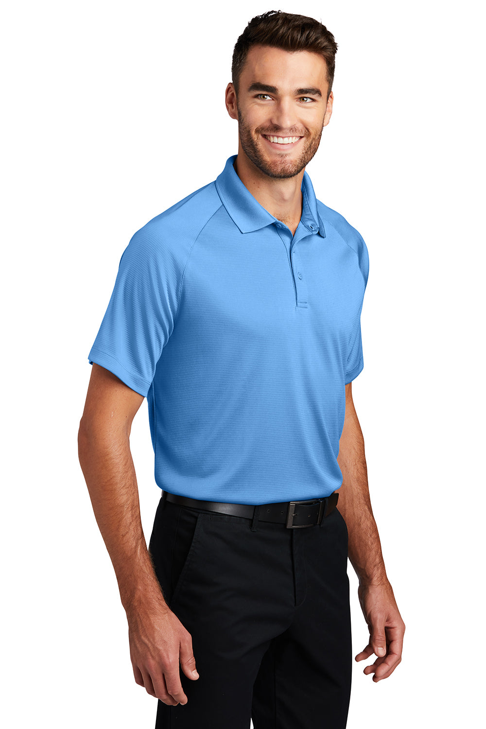 Port Authority K575 Mens Crossover Moisture Wicking Short Sleeve Polo Shirt Azure Blue Model 3q