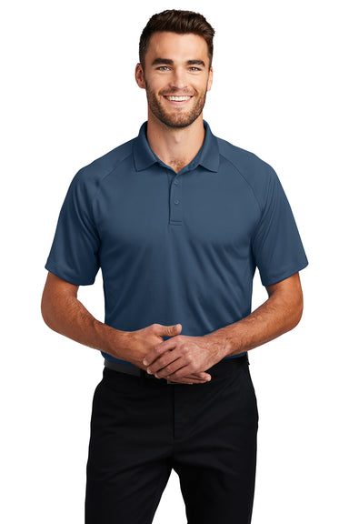 Port Authority K575 Mens Crossover Moisture Wicking Short Sleeve Polo Shirt Regatta Blue Model Front