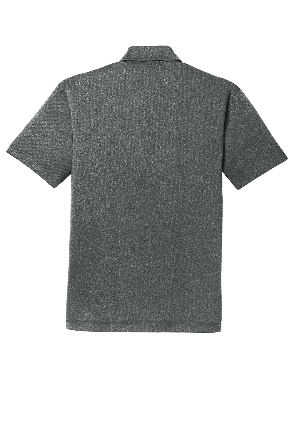 Port Authority K576 Mens Trace Moisture Wicking Short Sleeve Polo Shirt Heather Charcoal Grey Flat Back