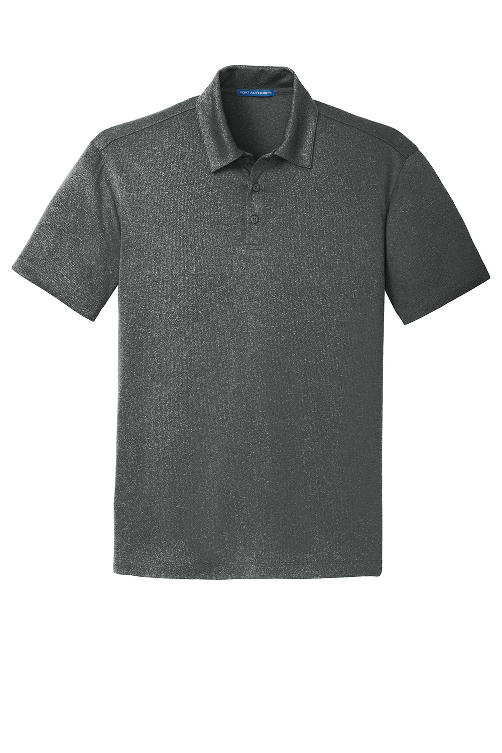 Port Authority K576 Mens Trace Moisture Wicking Short Sleeve Polo Shirt Heather Charcoal Grey Flat Front