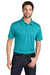 Port Authority K576 Mens Trace Moisture Wicking Short Sleeve Polo Shirt Heather Tropic Blue Model Front