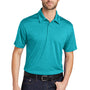 Port Authority Mens Trace Moisture Wicking Short Sleeve Polo Shirt - Heather Tropic Blue