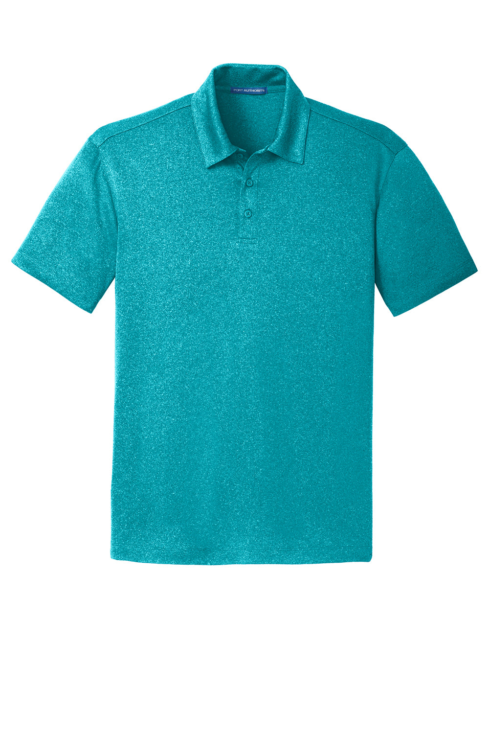 Port Authority K576 Mens Trace Moisture Wicking Short Sleeve Polo Shirt Heather Tropic Blue Flat Front