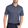 Port Authority Mens Trace Moisture Wicking Short Sleeve Polo Shirt - Heather True Navy Blue