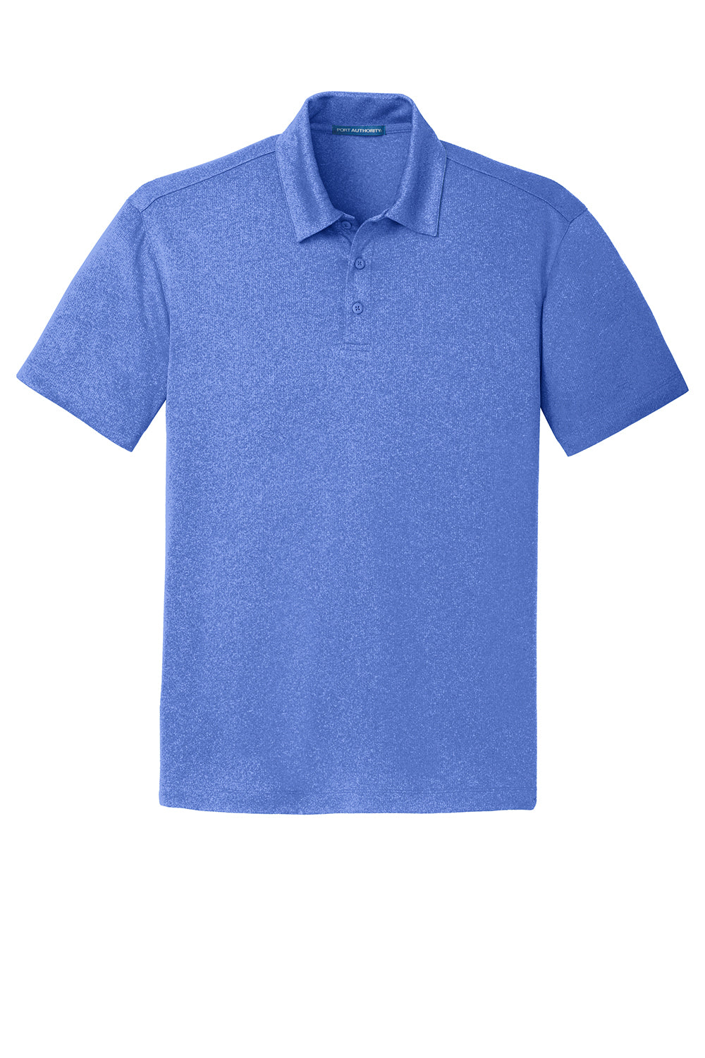 Port Authority K576 Mens Trace Moisture Wicking Short Sleeve Polo Shirt Heather True Royal Blue Flat Front