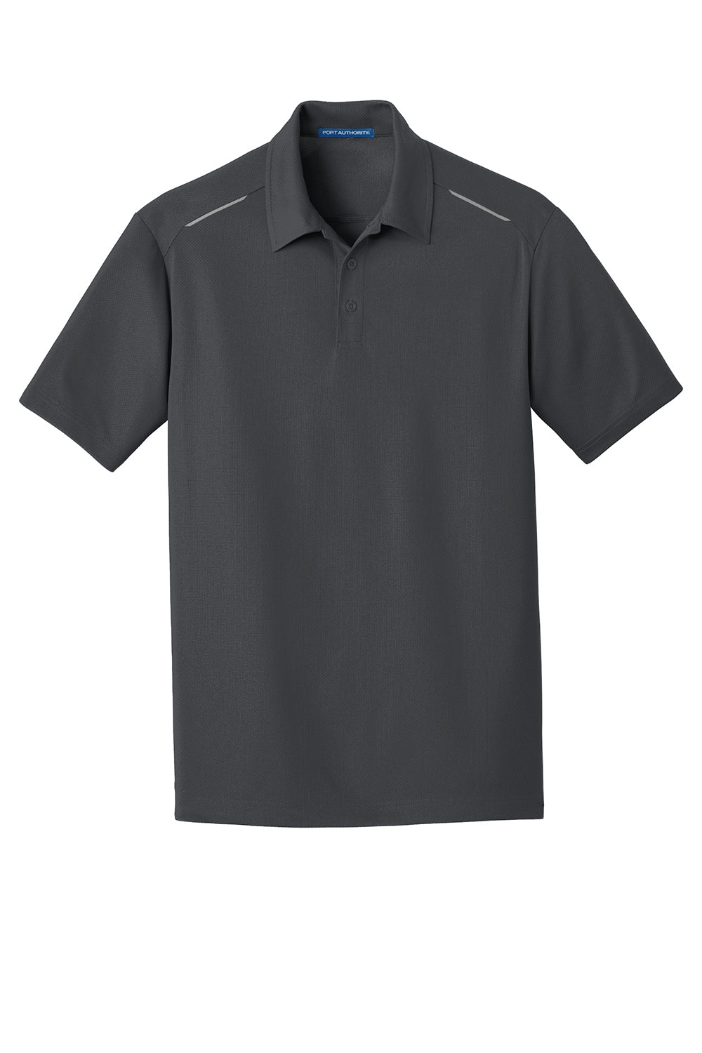 Port Authority K580 Mens Moisture Wicking Short Sleeve Polo Shirt Battleship Grey Flat Front