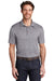 Port Authority K583 Mens Moisture Wicking Short Sleeve Polo Shirt Graphite Grey/White Model Front