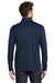 Port Authority K584 Mens Silk Touch Performance Moisture Wicking 1/4 Zip Sweatshirt Navy Blue/Steel Grey Model Back