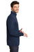 Port Authority K584 Mens Silk Touch Performance Moisture Wicking 1/4 Zip Sweatshirt Navy Blue/Steel Grey Model Side