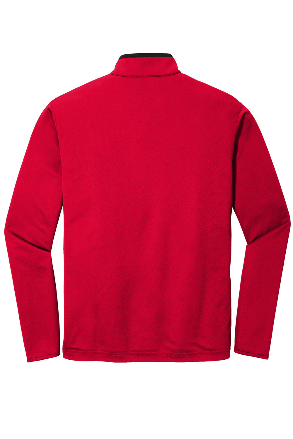 Port Authority K584 Mens Silk Touch Performance Moisture Wicking 1/4 Zip Sweatshirt Red/Black Flat Back