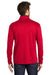 Port Authority K584 Mens Silk Touch Performance Moisture Wicking 1/4 Zip Sweatshirt Red/Black Model Back