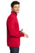 Port Authority K584 Mens Silk Touch Performance Moisture Wicking 1/4 Zip Sweatshirt Red/Black Model Side