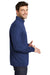 Port Authority K584 Mens Silk Touch Performance Moisture Wicking 1/4 Zip Sweatshirt Royal Blue/Steel Grey Model Side