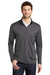 Port Authority K584 Mens Silk Touch Performance Moisture Wicking 1/4 Zip Sweatshirt Steel Grey/Black Model Front