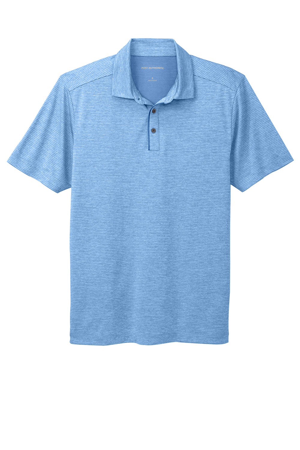 Port Authority K585 Mens Shadow Stripe Moisture Wicking Short Sleeve Polo Shirt Carolina Blue Flat Front