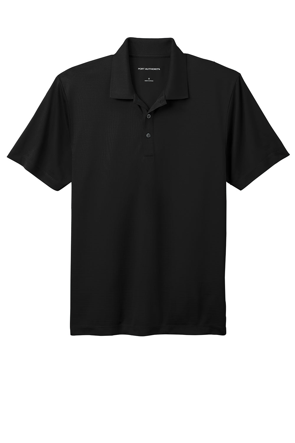 Port Authority K587 Mens Eclipse Moisture Wicking Short Sleeve Polo Shirt Deep Black Flat Front