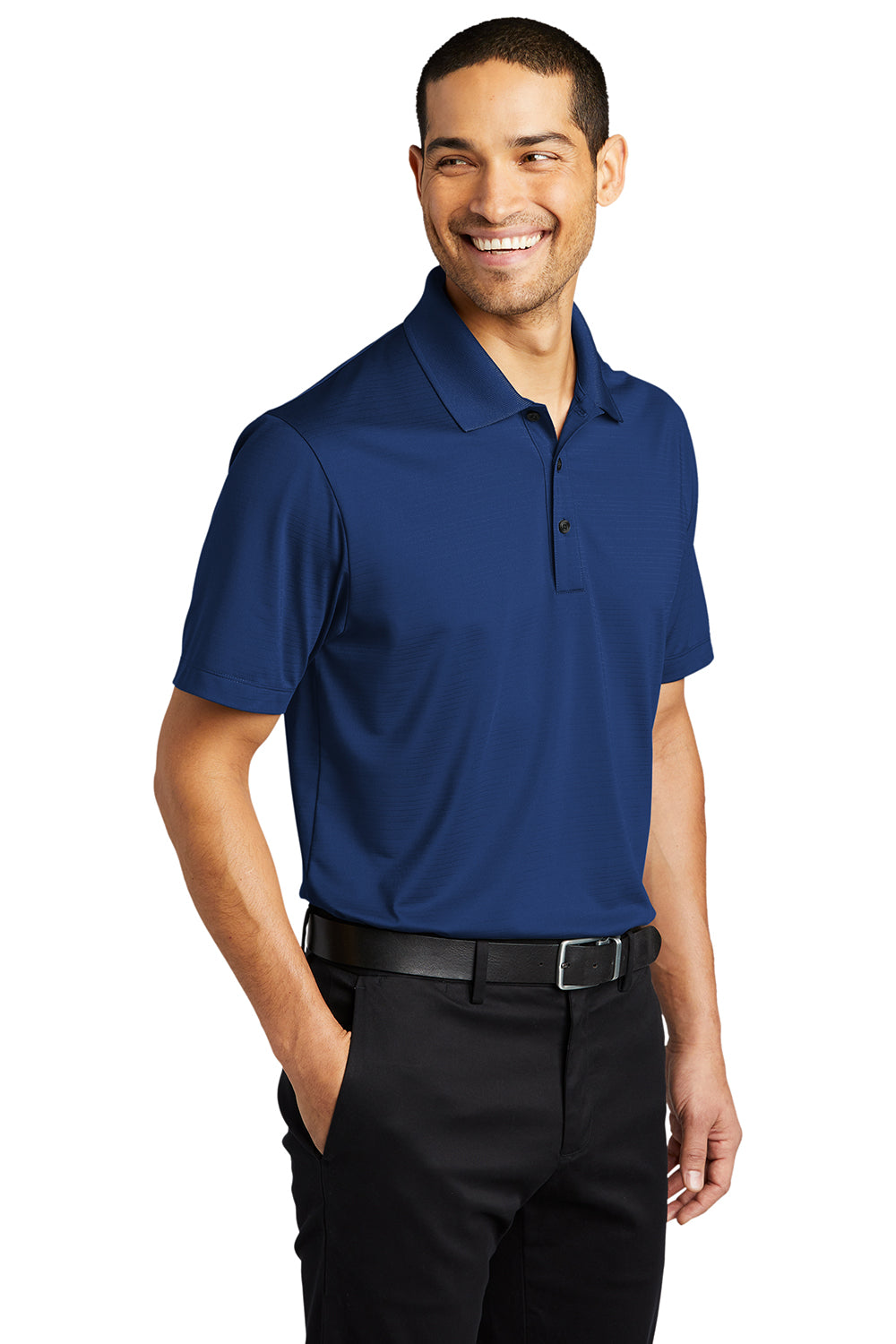 Port Authority K587 Mens Eclipse Moisture Wicking Short Sleeve Polo Shirt Estate Blue Model 3q