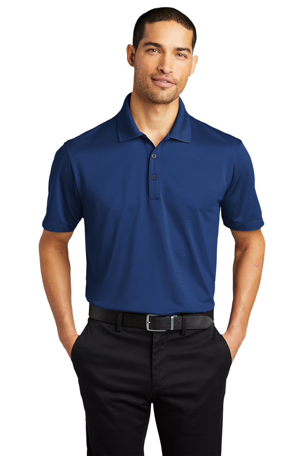 Port Authority K587 Mens Eclipse Moisture Wicking Short Sleeve Polo Shirt Estate Blue Model Front