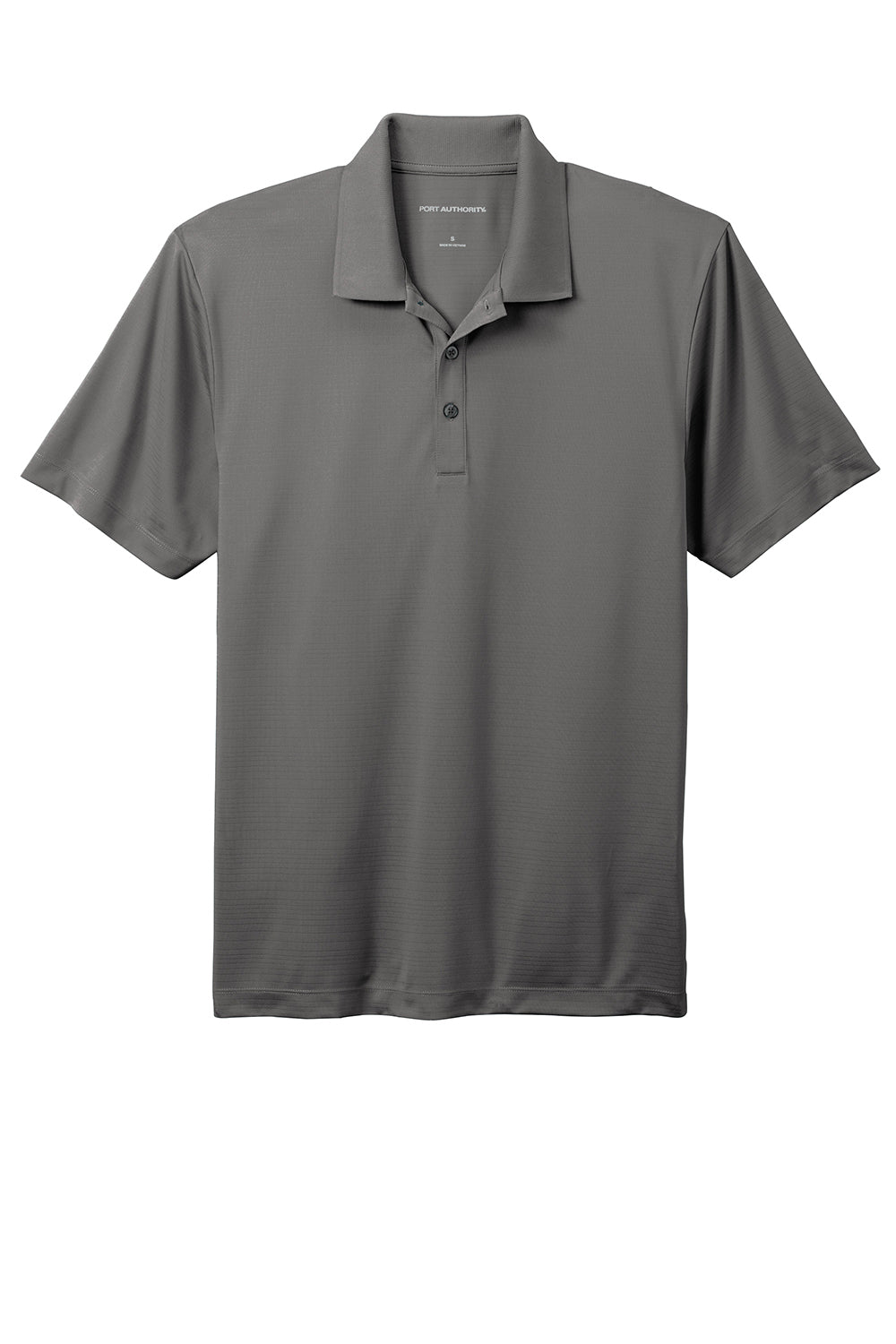 Port Authority K587 Mens Eclipse Moisture Wicking Short Sleeve Polo Shirt Shadow Grey Flat Front