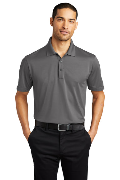 Port Authority K587 Mens Eclipse Moisture Wicking Short Sleeve Polo Shirt Shadow Grey Model Front