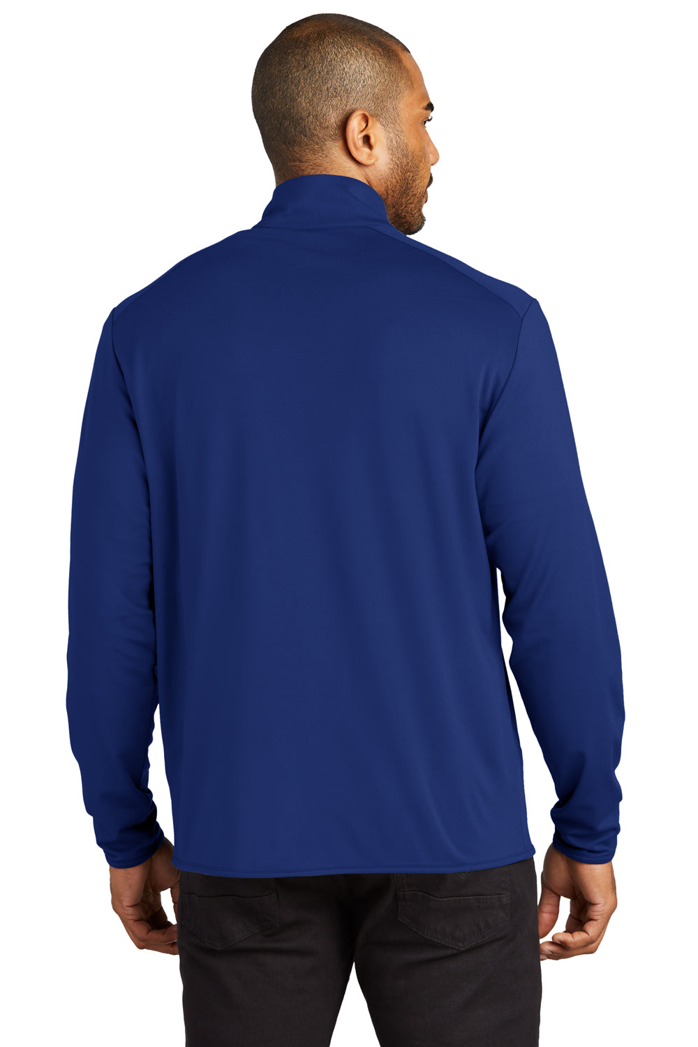 Port Authority K595 Mens Accord Stretch Fleece Moisture Wicking Full Zip Jacket Royal Blue Model Back