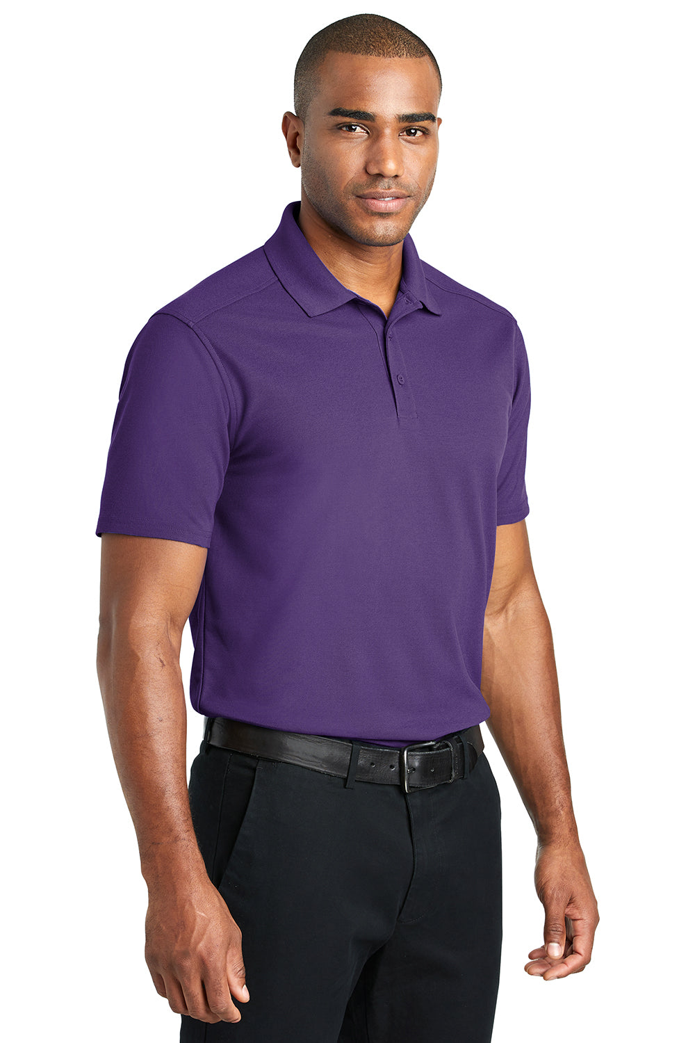 Port Authority K600 Mens EZPerformance Moisture Wicking Short Sleeve Polo Shirt Majestic Purple Model 3q