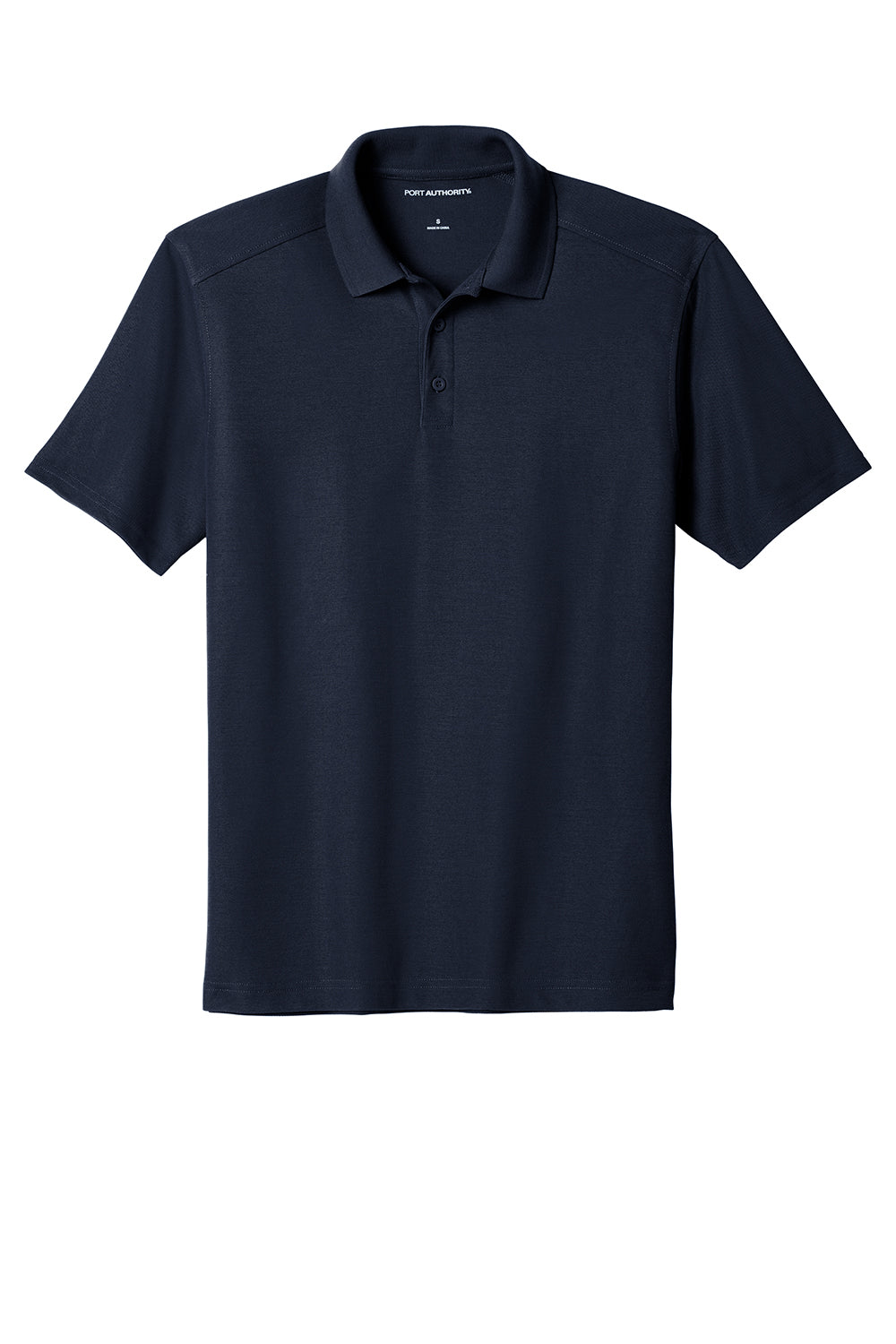 Port Authority K600 Mens EZPerformance Moisture Wicking Short Sleeve Polo Shirt Navy Blue Flat Front