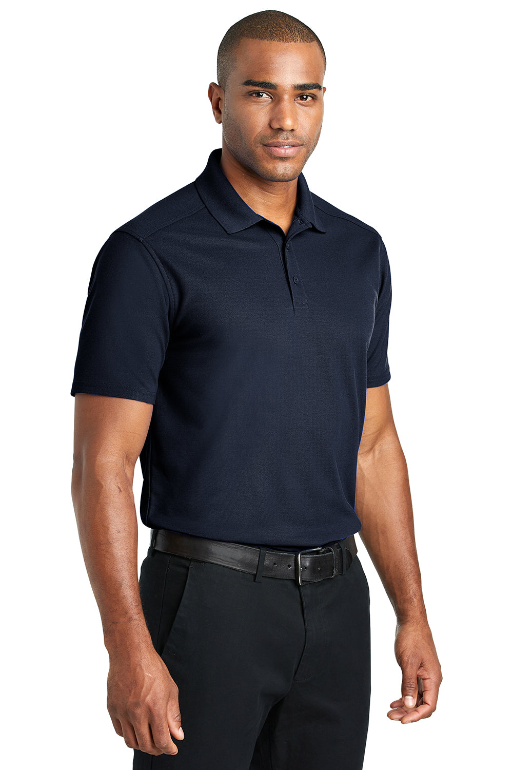 Port Authority K600 Mens EZPerformance Moisture Wicking Short Sleeve Polo Shirt Navy Blue Model 3q