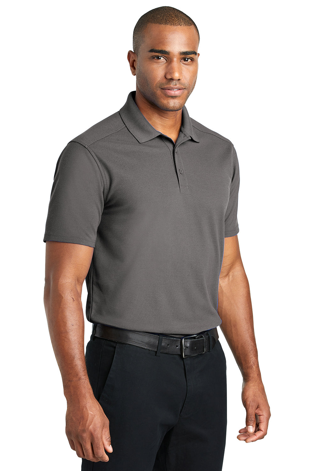 Port Authority K600 Mens EZPerformance Moisture Wicking Short Sleeve Polo Shirt Sterling Grey Model 3q