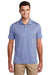 Port Authority K646 Mens Gingham Moisture Wicking Short Sleeve Polo Shirt True Royal Blue/White Model Front