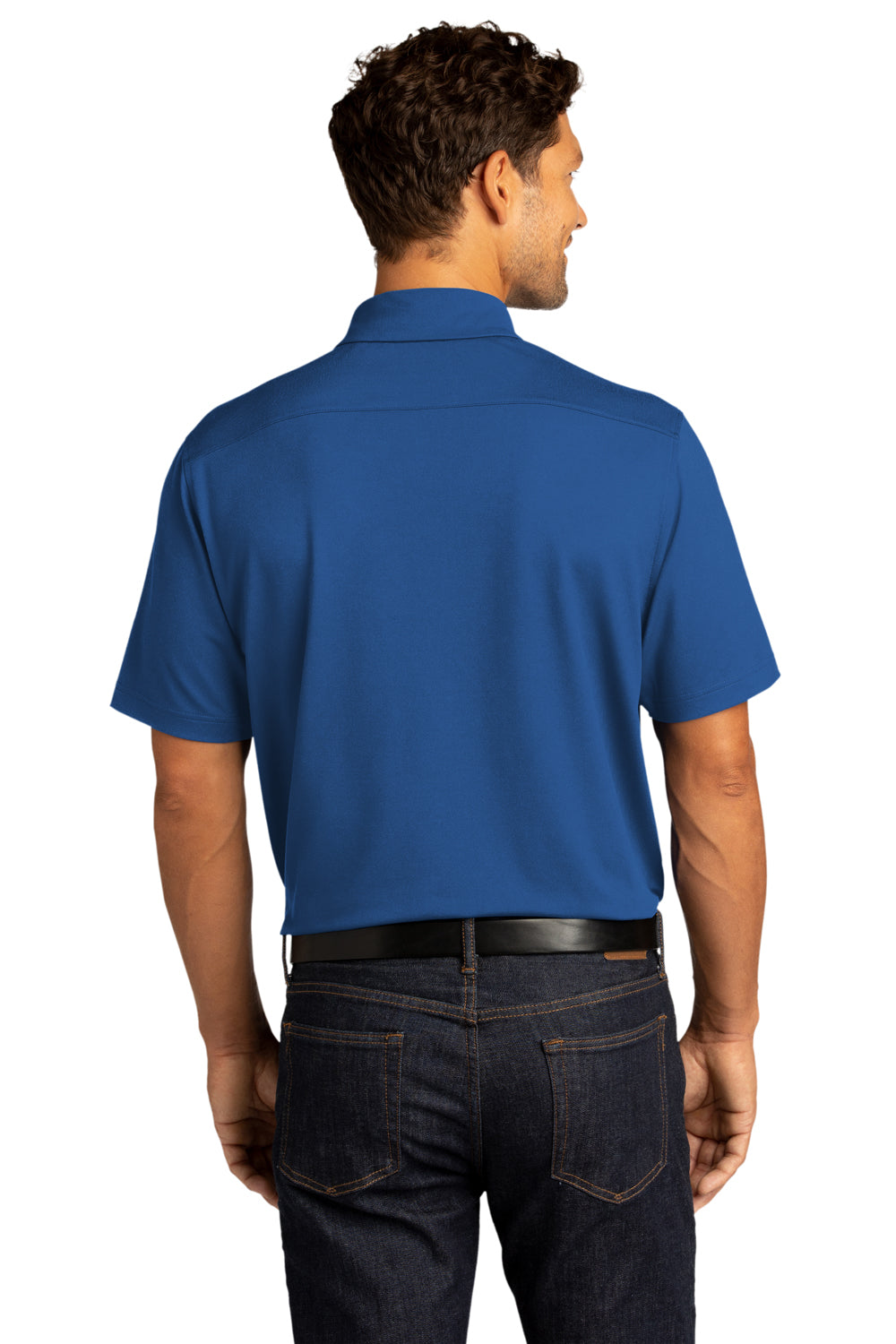 Port Authority K682 Mens City Moisture Wicking Short Sleeve Polo Shirt True Blue Model Back