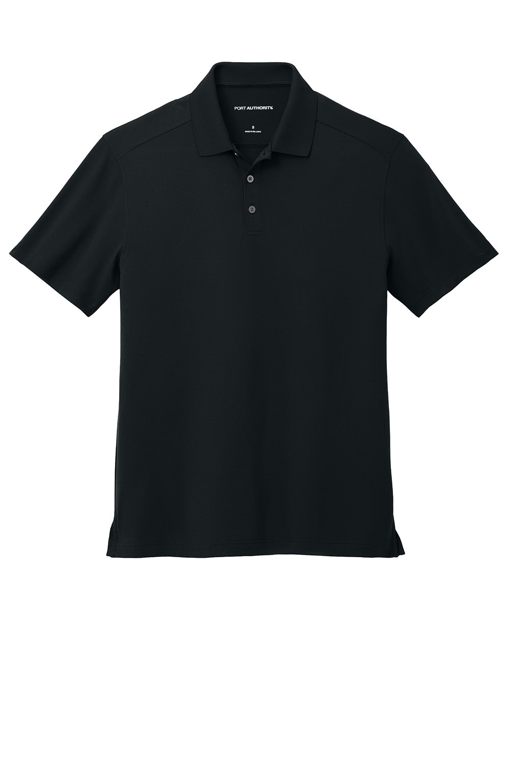 Port Authority K683 Mens City Stretch Flat Knit Short Sleeve Polo Shirt Black Flat Front