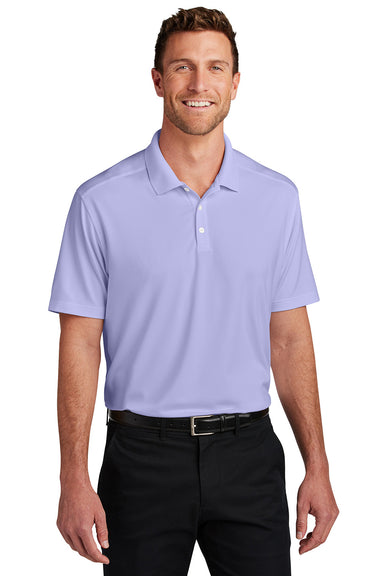 Port Authority K683 Mens City Stretch Flat Knit Short Sleeve Polo Shirt Bright Lavender Purple Model Front