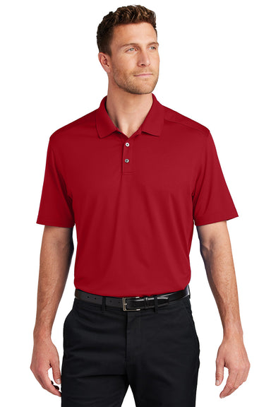 Port Authority K683 Mens City Stretch Flat Knit Short Sleeve Polo Shirt Engine Red Model Front