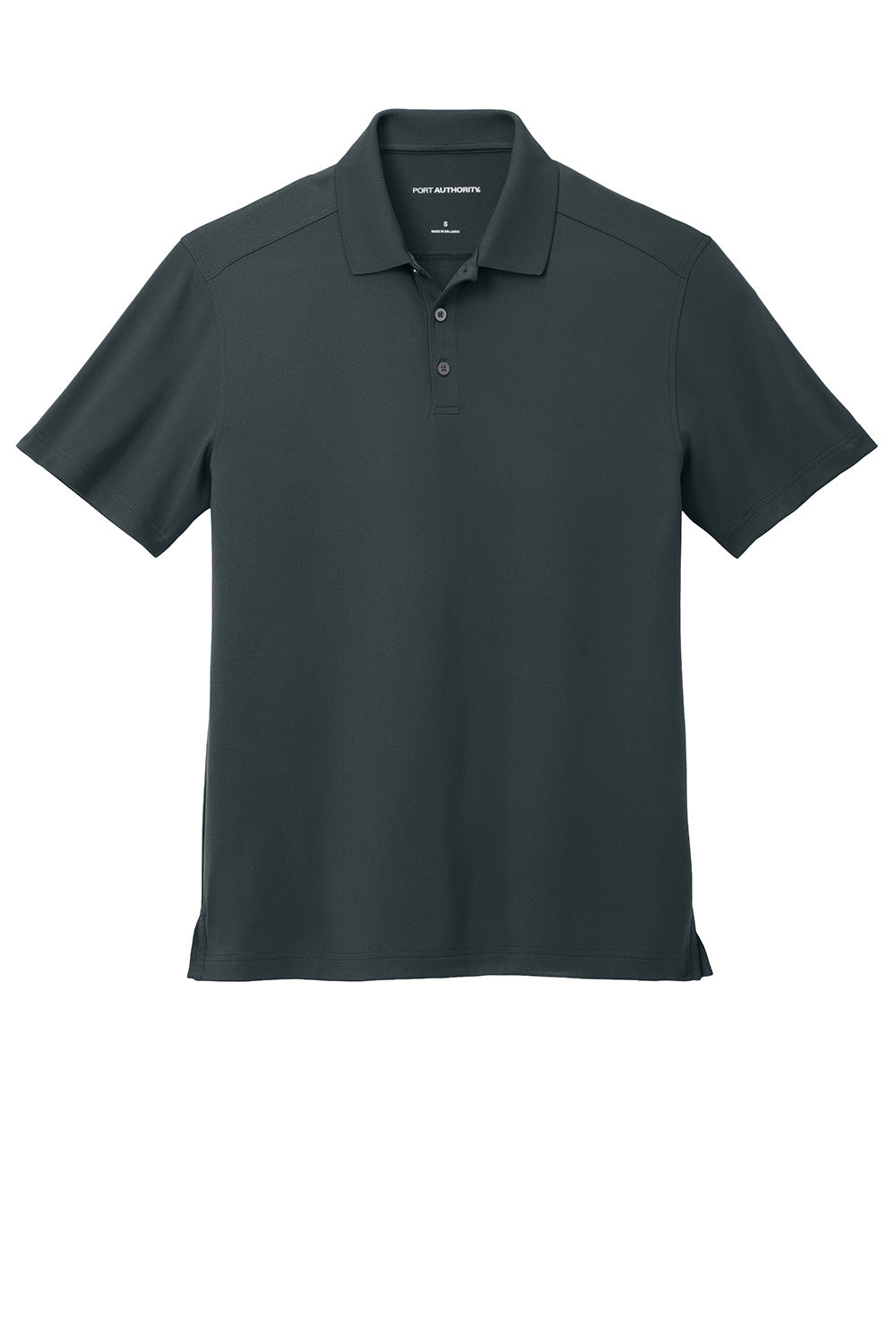 Port Authority K683 Mens City Stretch Flat Knit Short Sleeve Polo Shirt Graphite Grey Flat Front