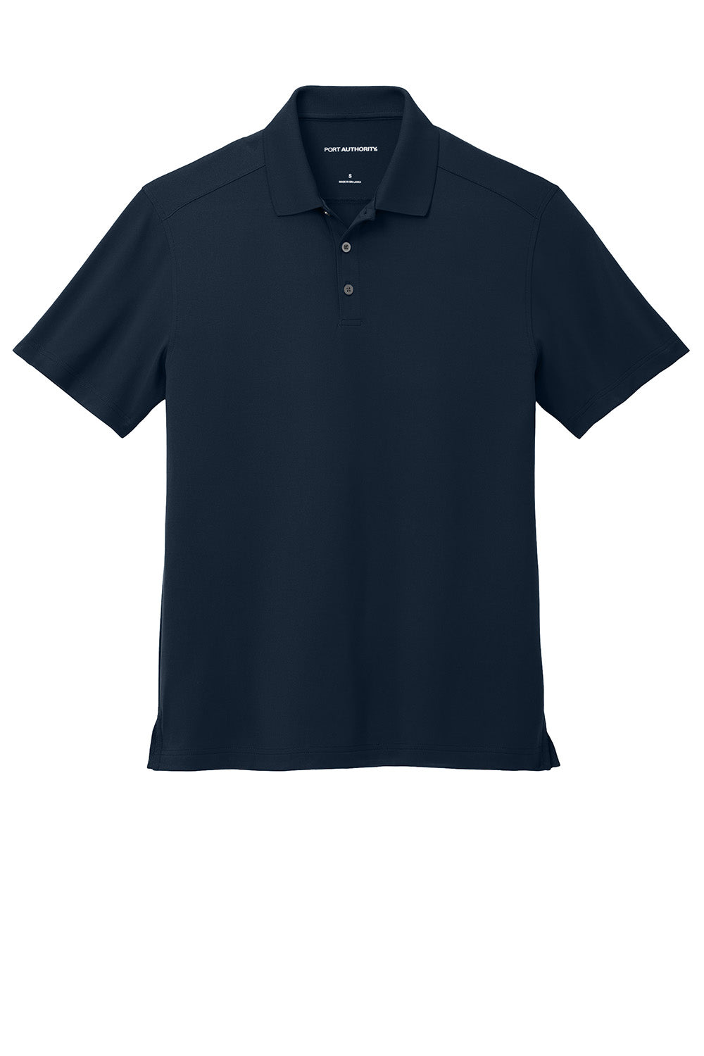 Port Authority K683 Mens City Stretch Flat Knit Short Sleeve Polo Shirt River Navy Blue Flat Front