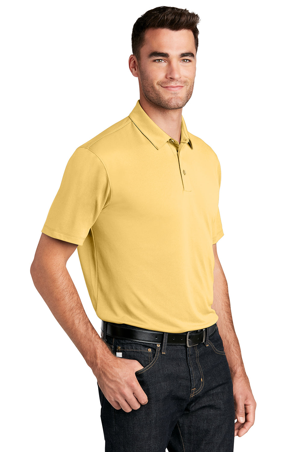 Port Authority K750 Mens Moisture Wicking Short Sleeve Polo Shirt Sunbeam Yellow Model 3q