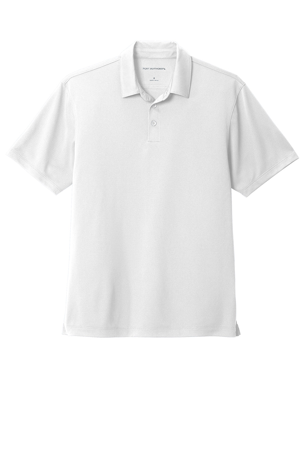 Port Authority K750 Mens Moisture Wicking Short Sleeve Polo Shirt White Flat Front