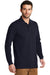 Port Authority K8000LS Mens Wrinkle Resistant Long Sleeve Polo Shirt Navy Blue Model 3q