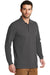 Port Authority K8000LS Mens Wrinkle Resistant Long Sleeve Polo Shirt Sterling Grey Model 3q