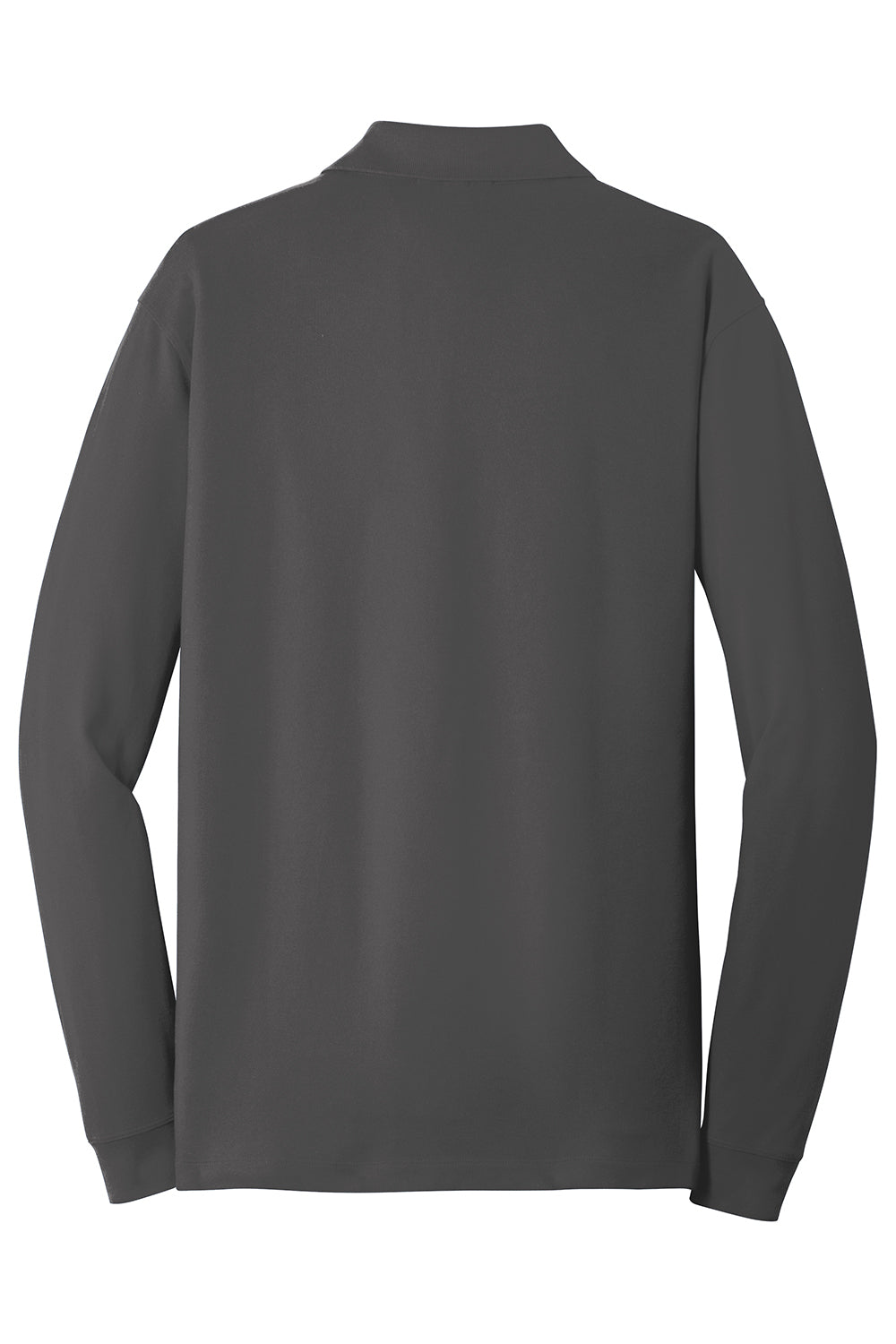 Port Authority K8000LS Mens Wrinkle Resistant Long Sleeve Polo Shirt Sterling Grey Flat Back